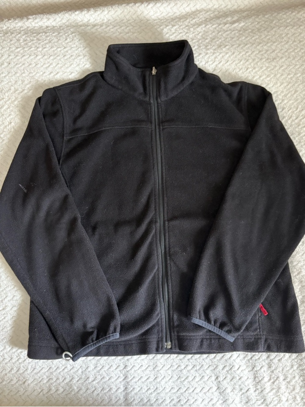L.L. Bean Black Full-Zip Lightweight Fleece Jacket